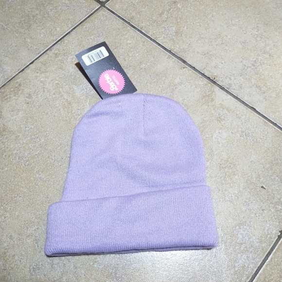 Barbie Embroidered Purple Knit Winter Hat  O/S New With Tags - Picture 3 of 4